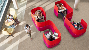 Individual private spaces for office or library