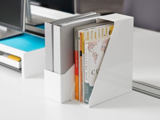 SOTO Diagonal File Box + Monitor Bridge by Steelcase
