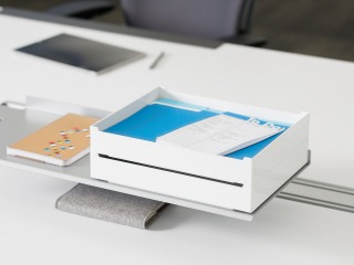 SOTO Pile Box + Shelf + Ergo Edge by Steelcase