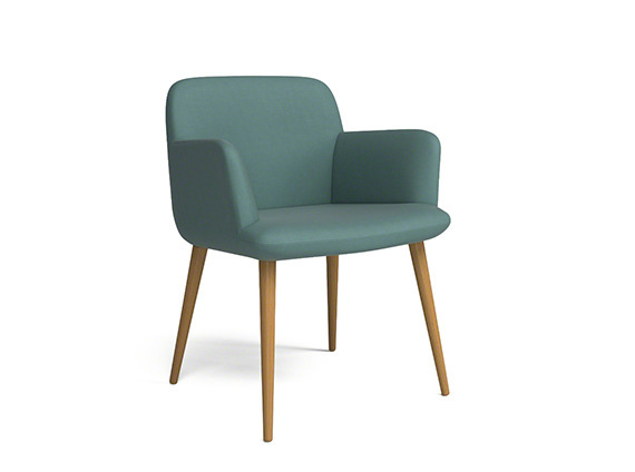 On white image of green arm chair