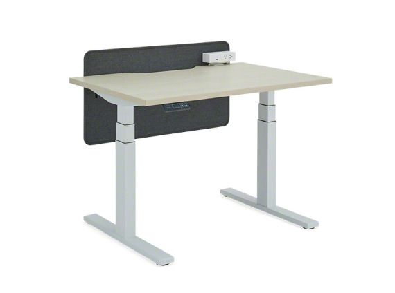 Bivi Height-adjustable Desk Utility Power with Accessory Clamp-on Power Screen: Straight Screen on white background