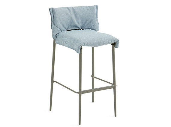 On white image of Stool with relaxed slipcover