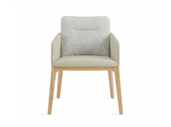 GUEST CHAIR WITH WOOD BASE