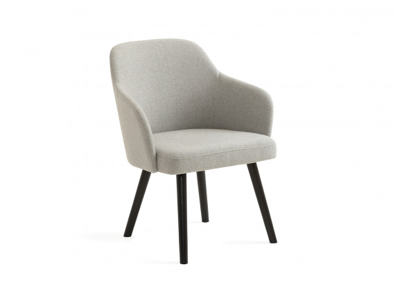 Gray West Elm Work Sterling Lounge Chair on white background.