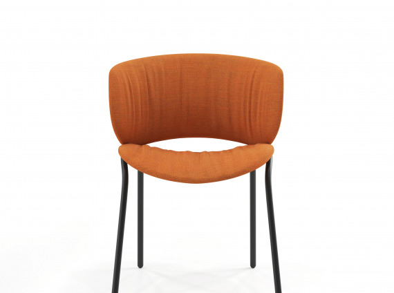 funda chair with orange cushion