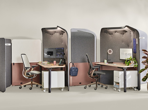 Steelcase Flex Personal Spaces with karman chairs and adjustable desks